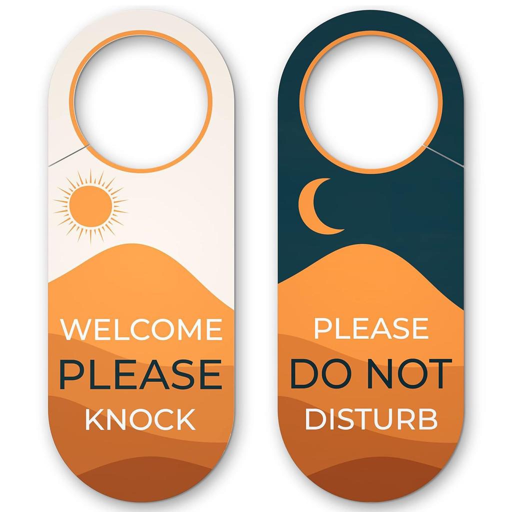 5pcs Colored paper double-sided Do Not Disturb and Welcome Knock signs for hotel door handles, perfect as a holiday gift.