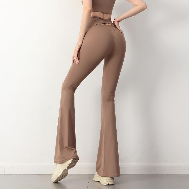 

Женские брюки для йоги с высокой талией, быстросохнущие, расклешенные, с эффектом подтяжки бедер и контроля живота Small