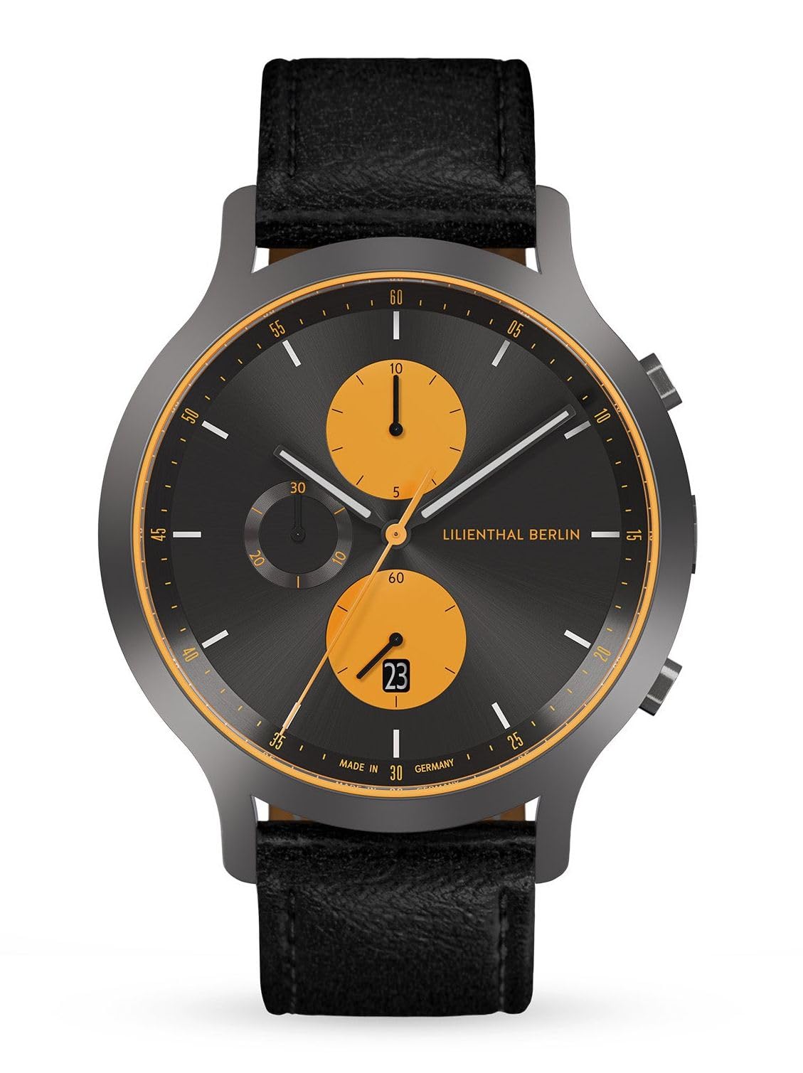

Made in Black [Lilianthal Berlin] Wristwatch, Chronograph, Date, Germany, C01-115-B004F, Men s, чорний