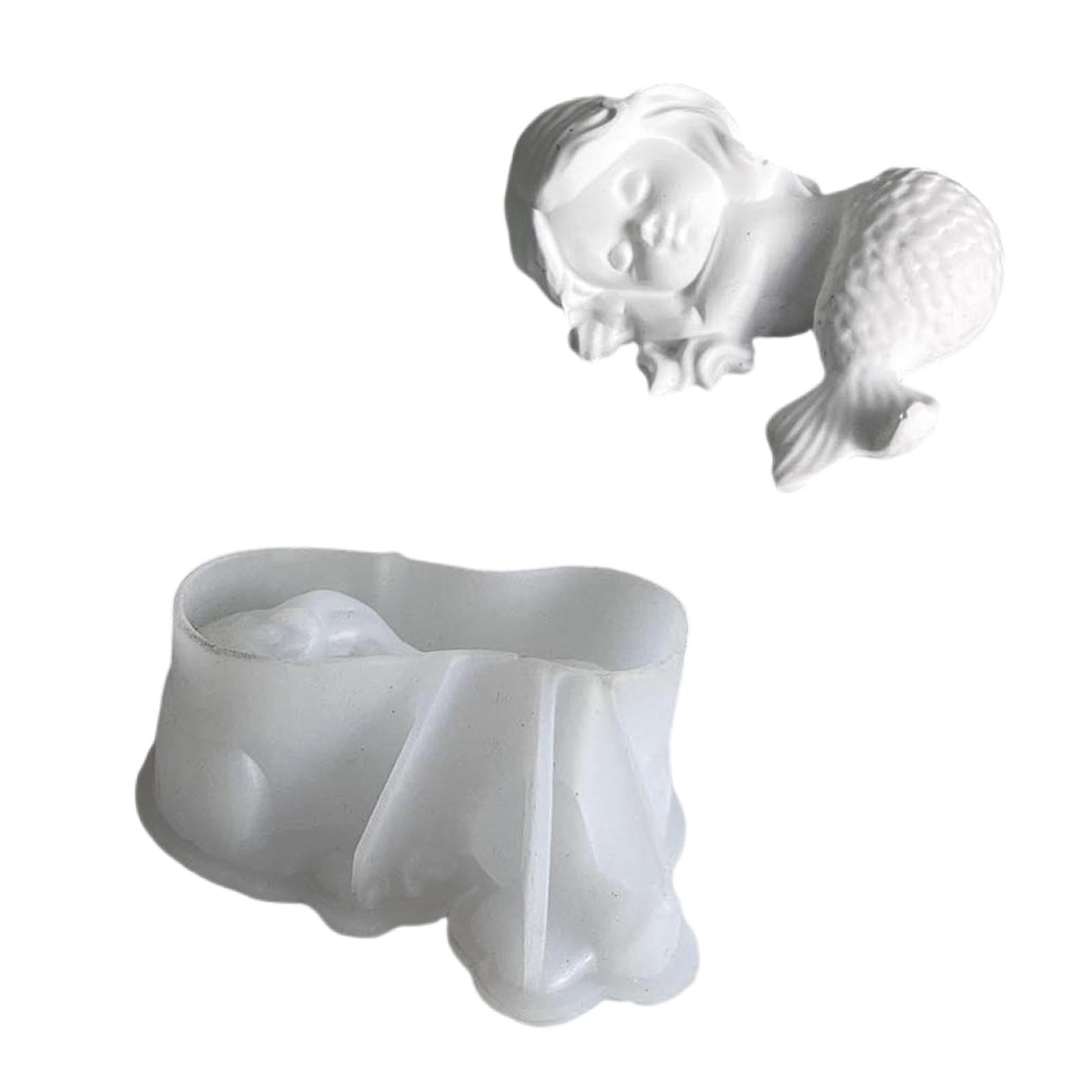 

Милые 3D русалки прочная силиконовая форма домашний аксессуар для создания фигурок из гипсовой смолы украшения для повседневного использования