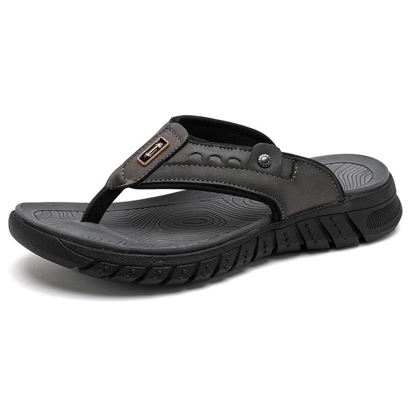 Heren Casual Slippers Zomer Buiten Open Teen Strandschoenen Zachte Zool Comfortabel Vakantie Binnen Sandalen Mode Antislip Ademend 42 black
