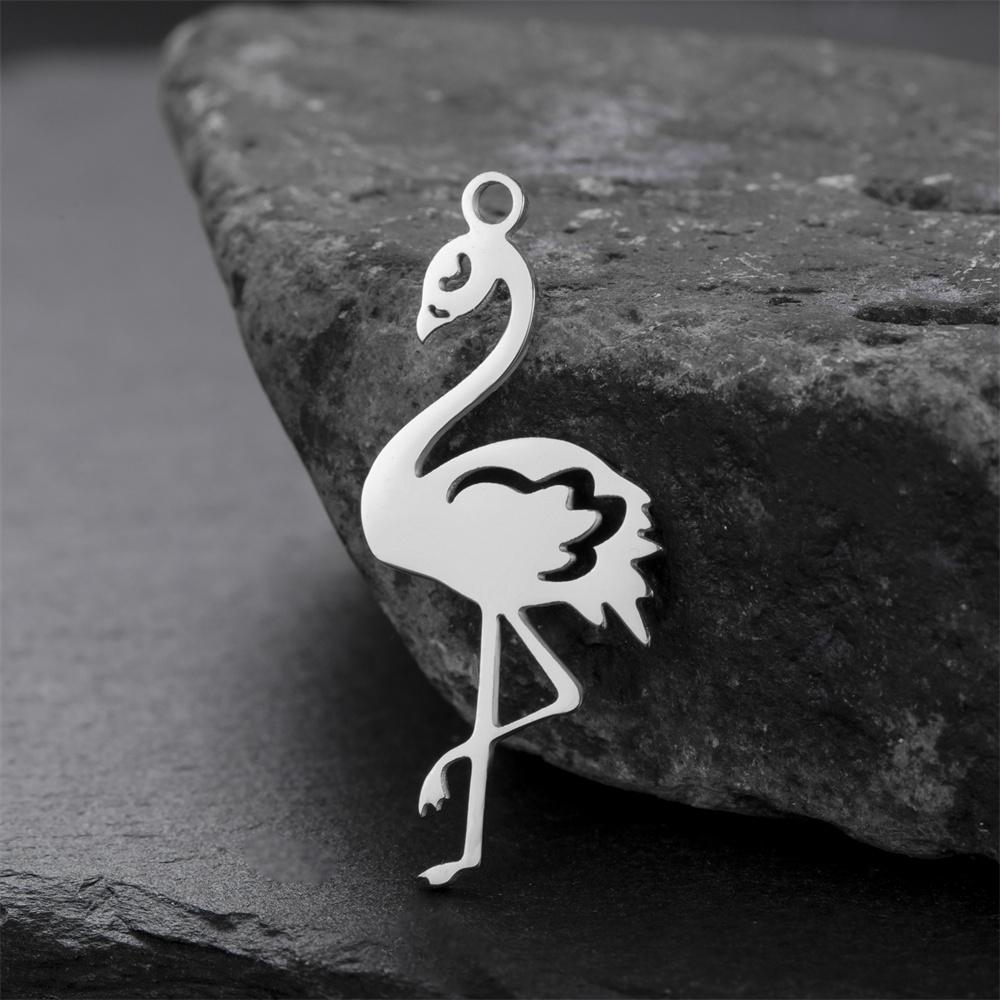 

My Shape 5 pcs Flamingo Pendants Stainless Steel Animal Flamingo Bird Charms for Necklace Jewelry Making DIY Valentine s Day