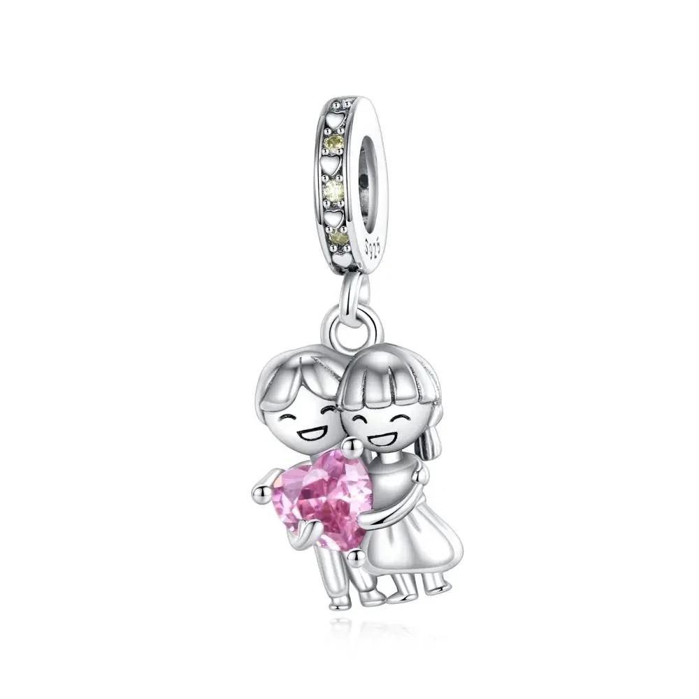 Copper Boys And Girls Lovers Pendants Charm For Genuine Bracelets Charms Bead Necklaces DoItYourself Female Jewellery