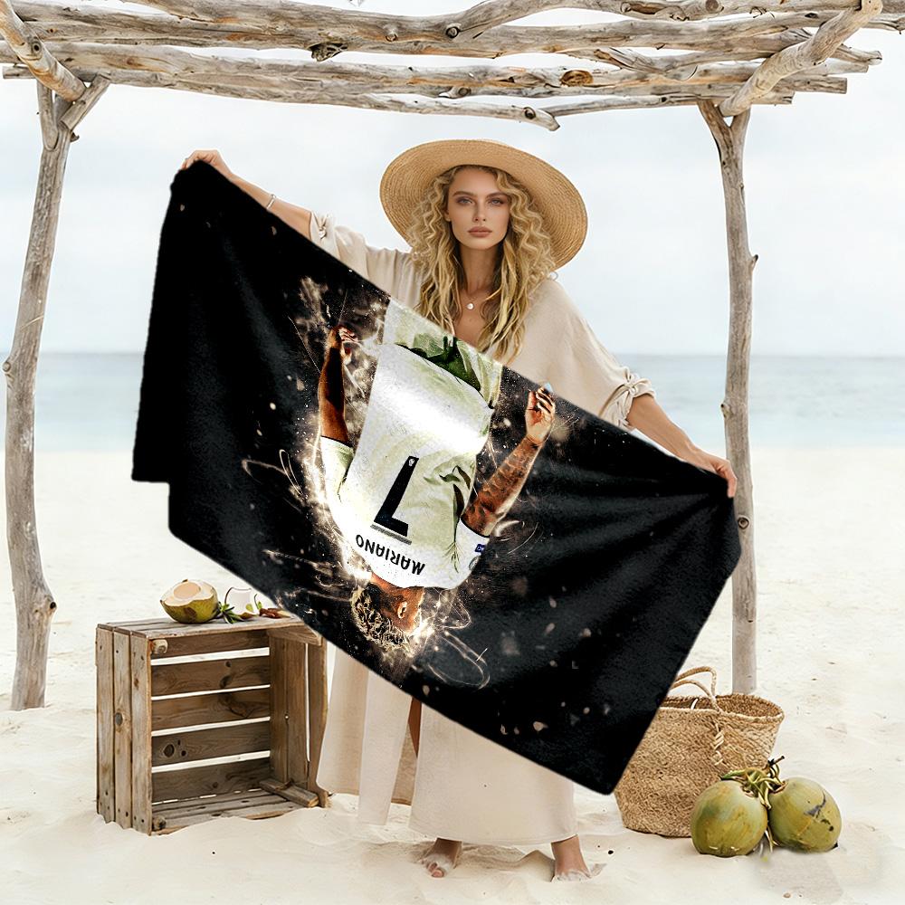 Mariano's Dynamic Soccer Moment Beach Towel Soft Durable Quick-Dry Comfortable Lightweight