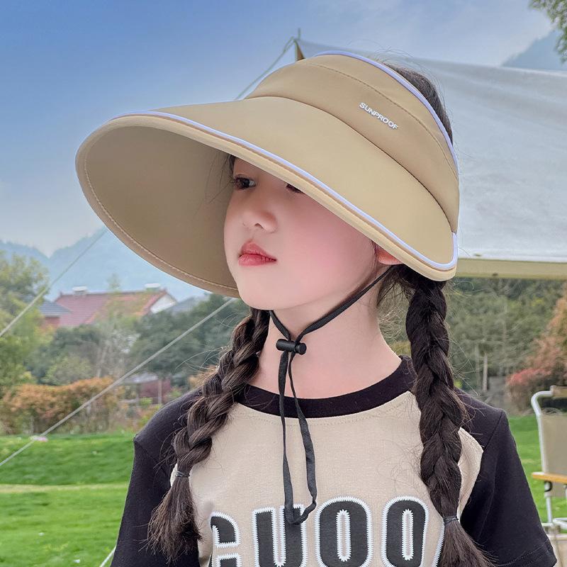 Baby Hat Summer Empty Top Children's Sun Protection Hat Boy Big Brim Sun Hat Girl Sun Hat Ice Silk Sun Hat