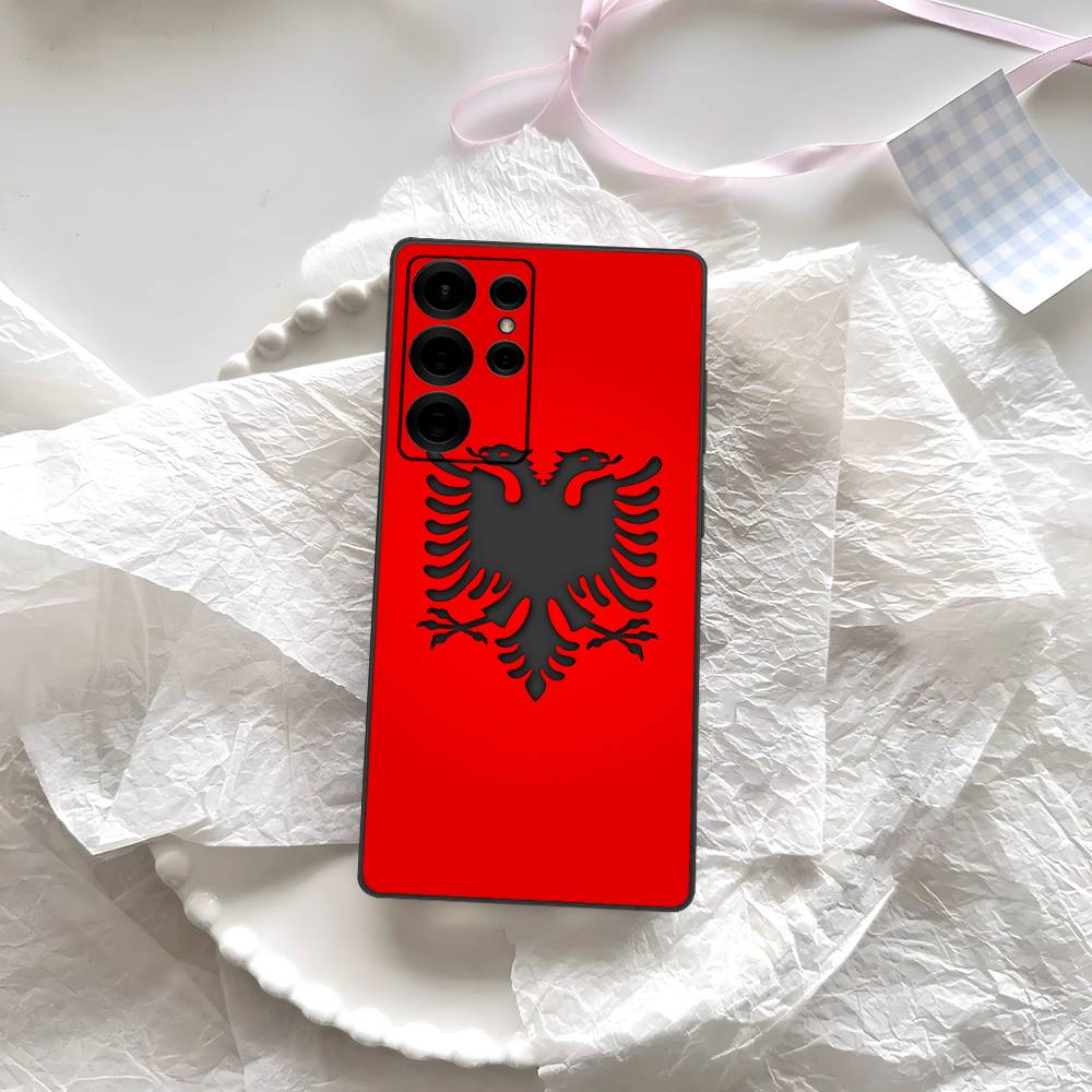 Albanien Flagge Adler Logo Handyhülle Für Samsung S 24 Fe 25 Ultra Plus 20 Lite 21 30 22 23 24 22 Ultra 5G Fundas