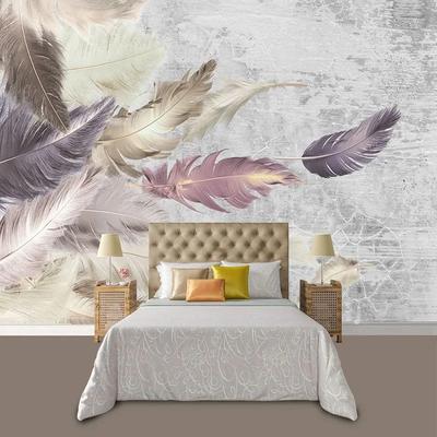 Photo Wallpaper 3d Cement Wall Feather Murals Living Room Tv Sofa Bedroom Mural Home Decor