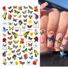 1PCS Black White Butterfly Laser Nail Stickers Nail Art Decoration Abstract Lines Bronzing Flowers Stickers For Nails