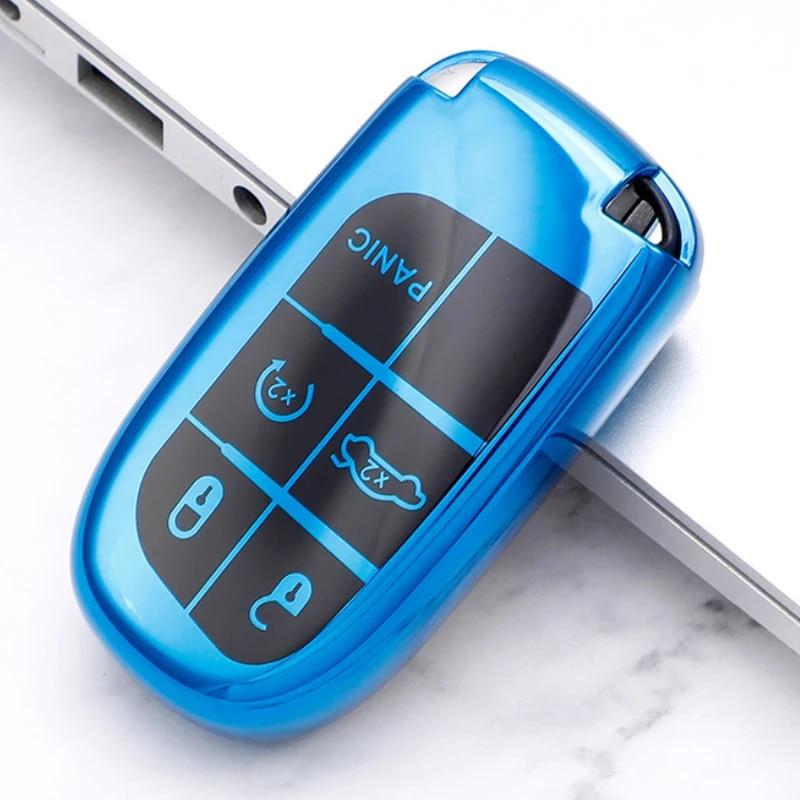 Carcasă pentru chei cu 45 de butoane, geantă Suport pentru carcasă Fob pentru Jeep Renegade Compass Grand Cherokee pentru Chrysler 300C Wrangler Dodge