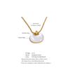 Yhpup Stainless Steel Natural Shell Drop Fashion Necklace High Quality Summer Style Trendy Korean Jewelry for Women