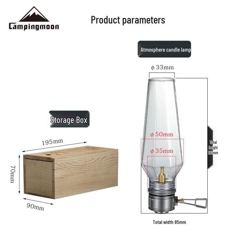 Campingmoon T-1 Gas Candle Lamp: Coreless Gasification Tent Light for Atmosphere
