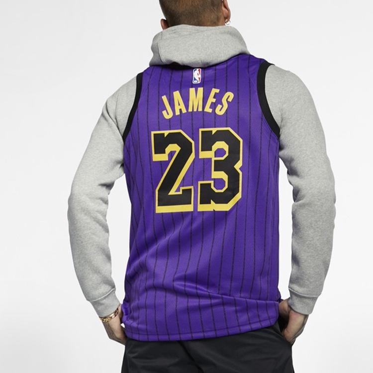 Nike NBA LeBron James City Version Jersey SW Fan Edition lakers 23 Purple Men's AJ4618-510