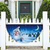 Xmas Bunting Flag Outdoor Hanging Fan Flag Half Round Xmas Decorative Flag for Door Home Decor
