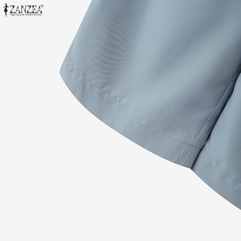 ZANZEA Women Casual Solid Color Loose Long Straight Pants