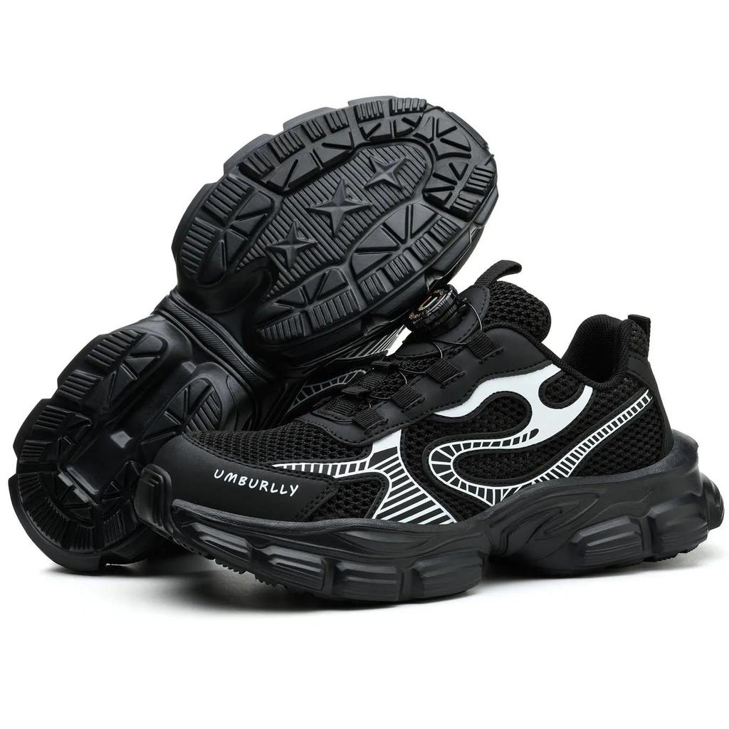 Summer Button Women's Steel Head Safety Shoes Smashing Breathable Upper Workshop Factory Women's Work Shoes
