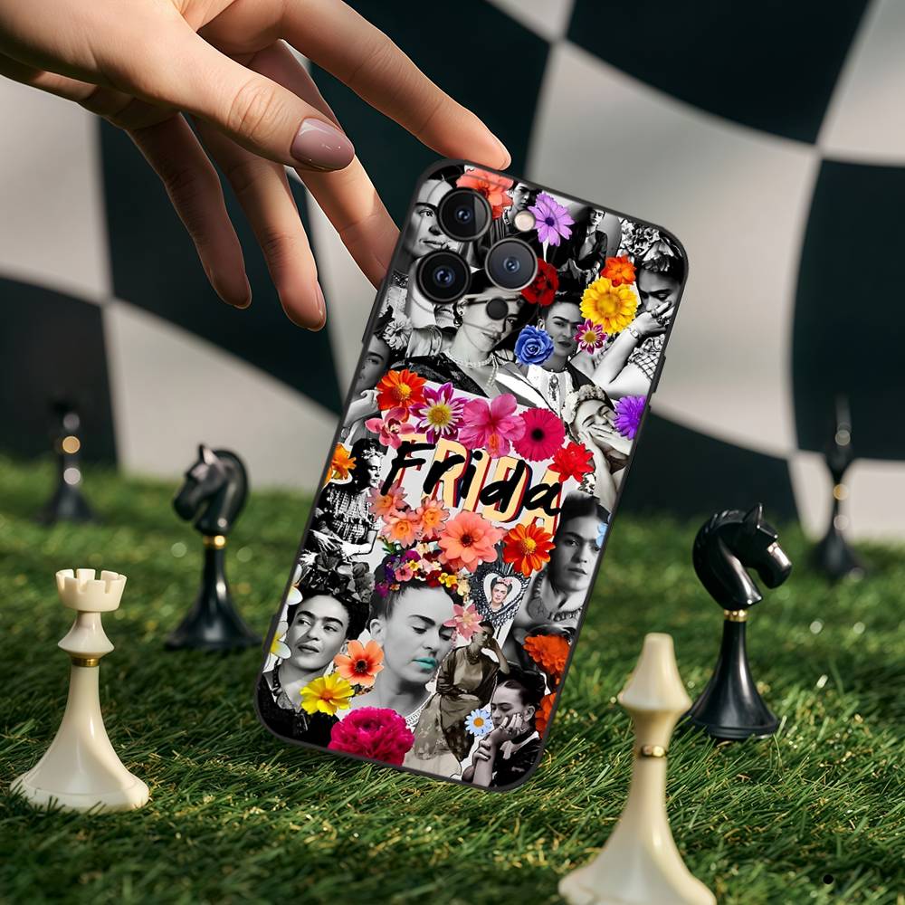 Fashion F-Frida K-KahlosS Silicone Anime Black Case For Iphone 17 Air 16 15 14 13 12 11 Pro Max Plus Basic