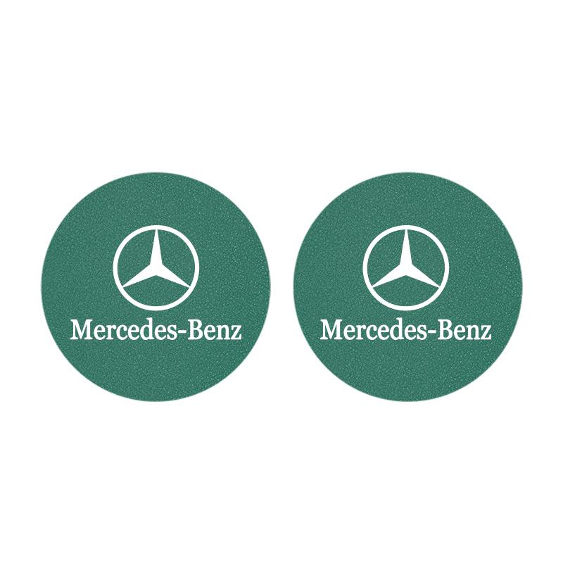 

2Pcs Car Cup Mat Leather Auto Cup Slot Non-Slip Coaster For Mercedes Benz AMG Smart W205 C300 W203 W206 W108 W124 W126 W140 W168