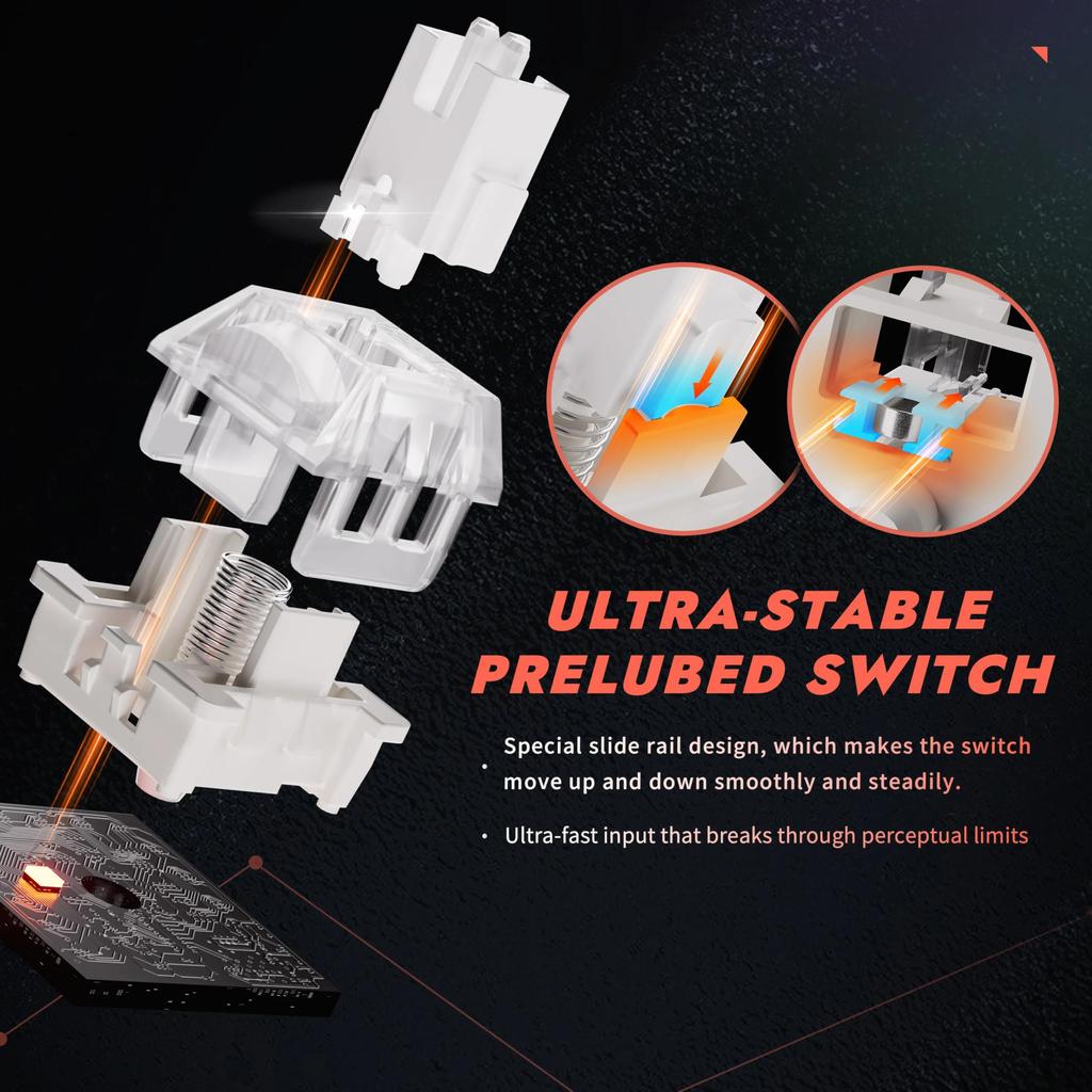 DrunkDeer A75 Pro Rapid Trigger Keyboard eSports Gaming Keyboard Magnetic Switches Adjustable Actuation ANSI 75% Design with Knobs White