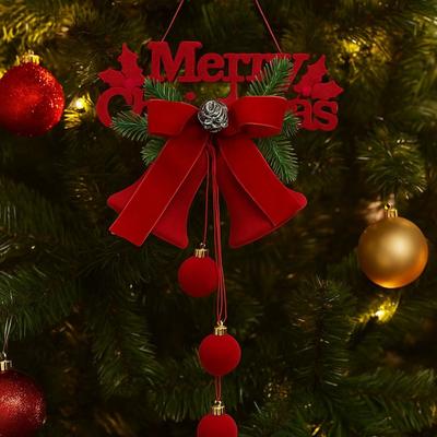 Flocked Christmas Bell Ornament Nordic Style Handcrafted Velvet Christmas Ball Delicate Christmas Hanging Ornaments New Year