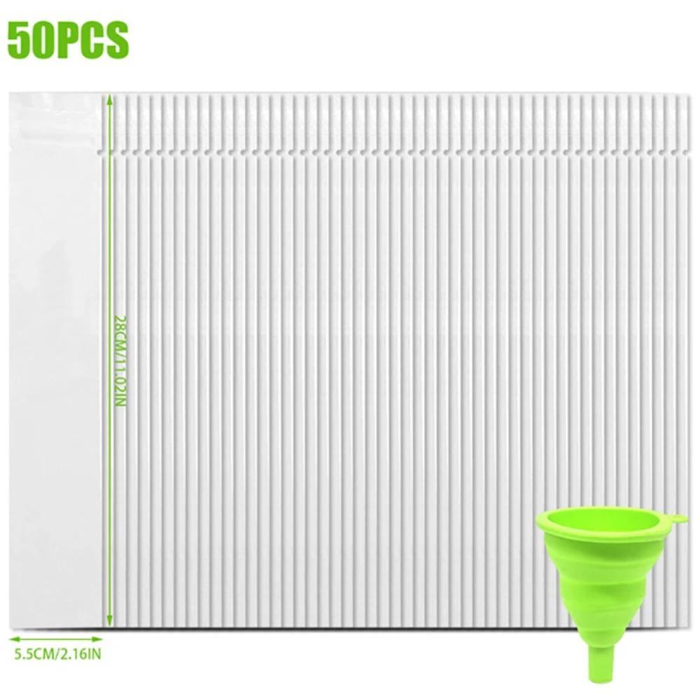 50pcs Zip Seals Ice Popsicle Bags With Silicone Funnel Ice Lolly Bag Homemade Ice Cream Bags  Yogurt