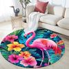 Flamingo Tropical Round Area Rug,Carpet Rug for Living Room Bedroom Sofa Playroom Decor,Non-slip Floor Mat