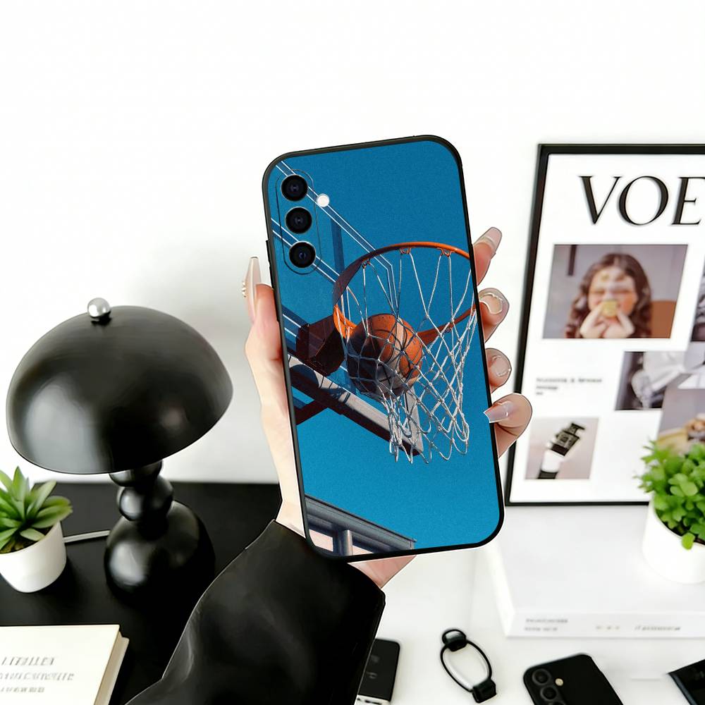 B-Basketball Phone Case Black Silicone Soft For Samsung Galaxy A73,A72,A71,A70,A53,A52,A51