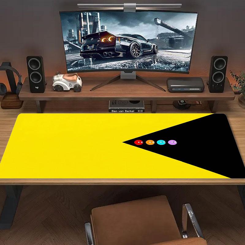 Pac-Man Large Size Mouse Pad Large Gaming Table Cushion Non-slip Laptop Tablet Big Mousepad XXL Mat Mini PC Playmat With Lock Edge