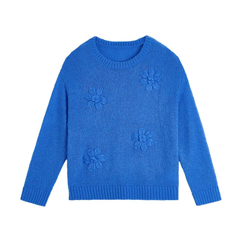 CHUYU 2026 Autumn Women's Wool-Blend 3D Flower Knit Sweater