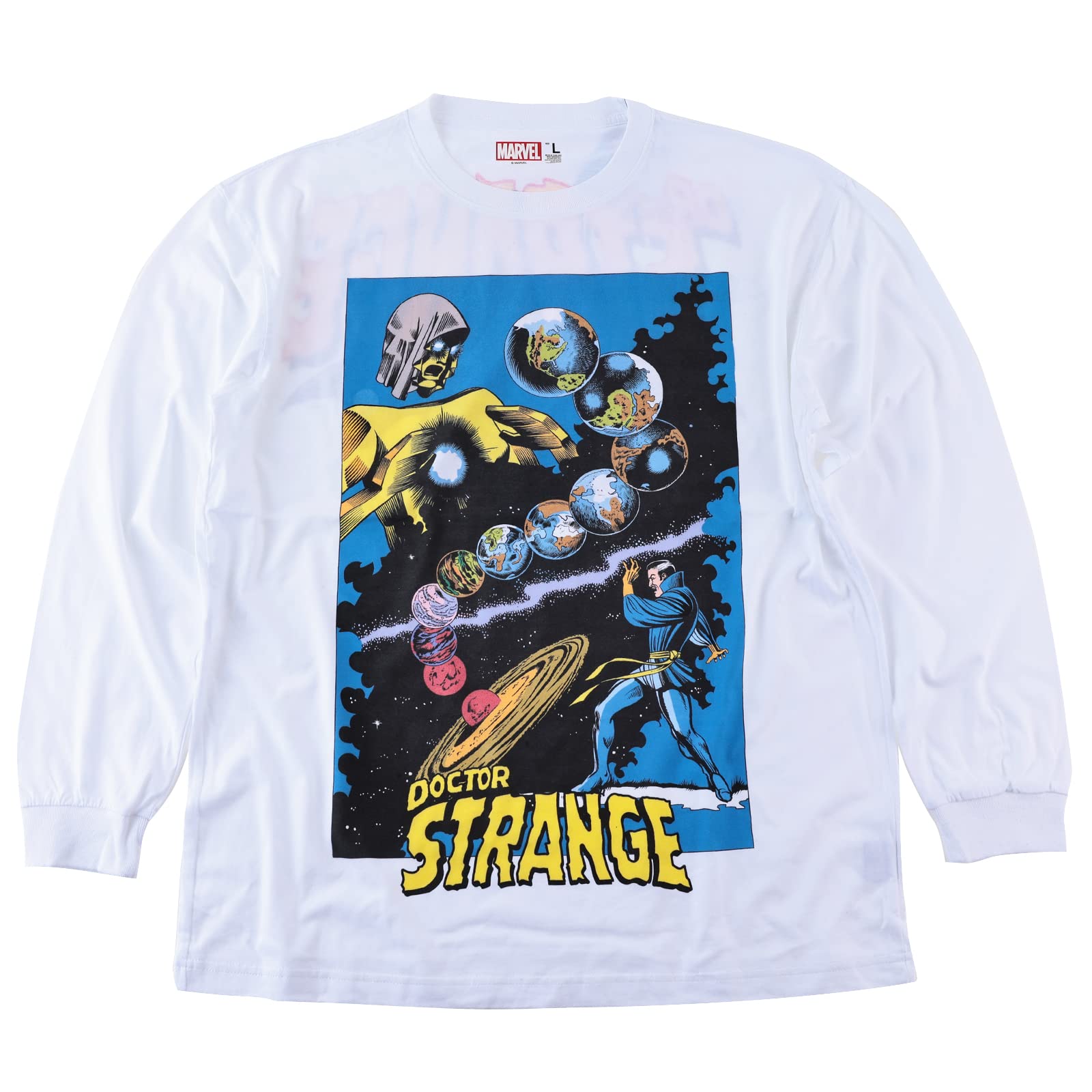 

EVERSOUL Футболка с длинным рукавом Marvel, Доктор Стрэндж, Капитан Америка, Мерч с персонажами американских комиксов, Мужская, Белая, Размер XL [Параллельный импорт]