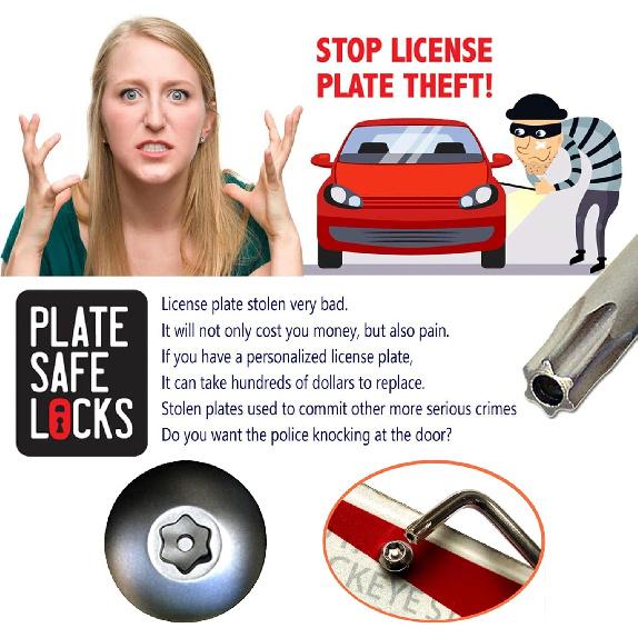 Aootf Front License Plate Bracket- Universal Bumper Mounting Kit, Car Tag Holder Adapter & Black Aluminum Plate Cover, Anti-Theft Lock Screw Bolt