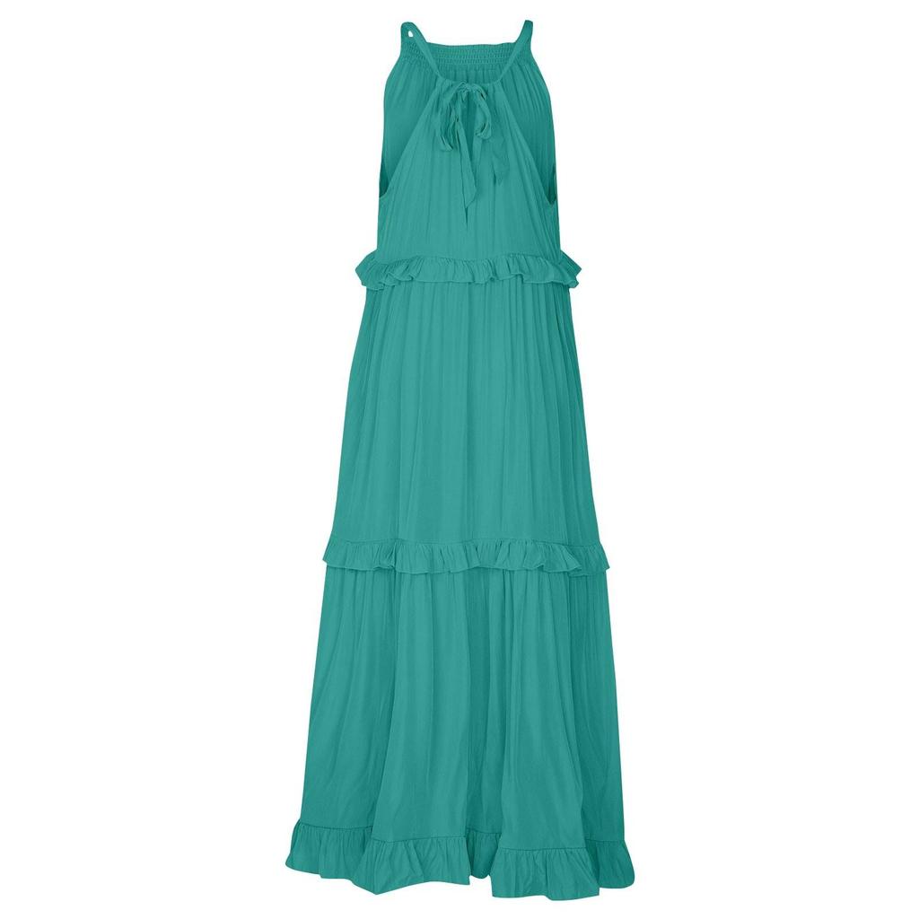 Damen Sommer Langes Kleid Big Swing Strandkleid