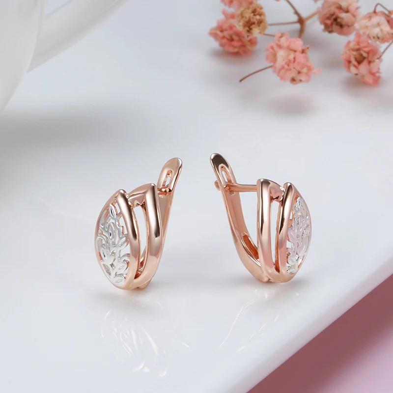 Trend minimalistische Vintage silbrig-goldene Farbe glänzende Overlapp-Tropfenohrringe Hohlmuster-Clip-Ohrringe für Frauen edlen Schmuck