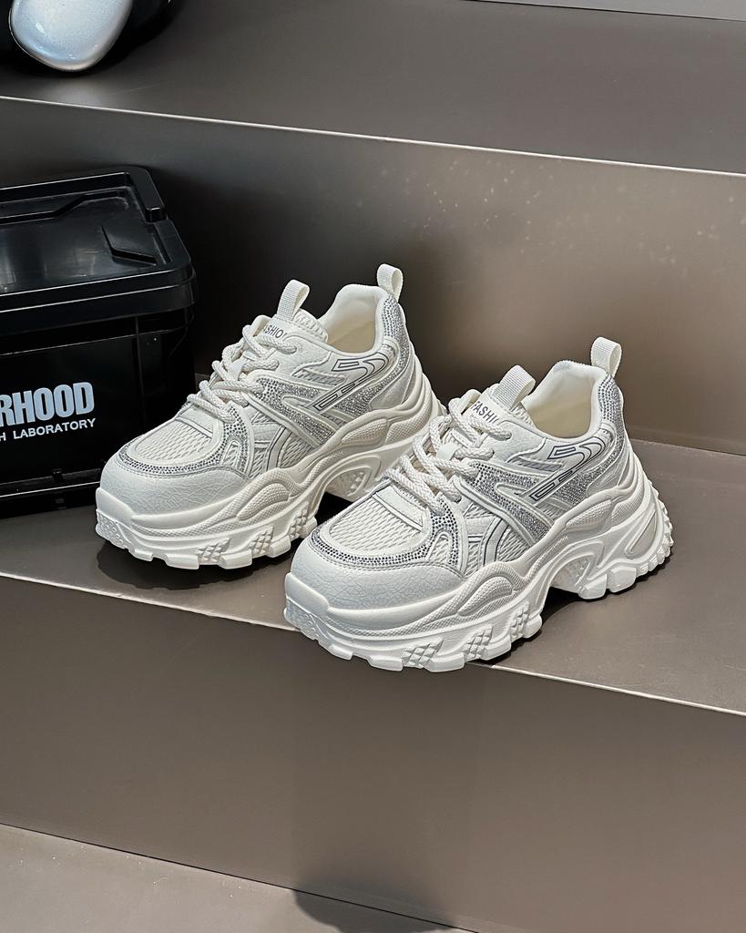 Leather Daddy Shoes Women's Autumn 2025 New Breathable Versatile Thick-soled Height Increasing Casual Lightweight Fashion Sports Running Shoes
