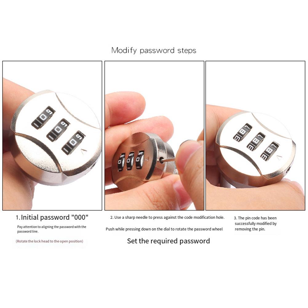 Home Security Mechanical Mailbox Lock Three-Digit Lock Easy Installation Password Lock Lock Black Easy Installation Process