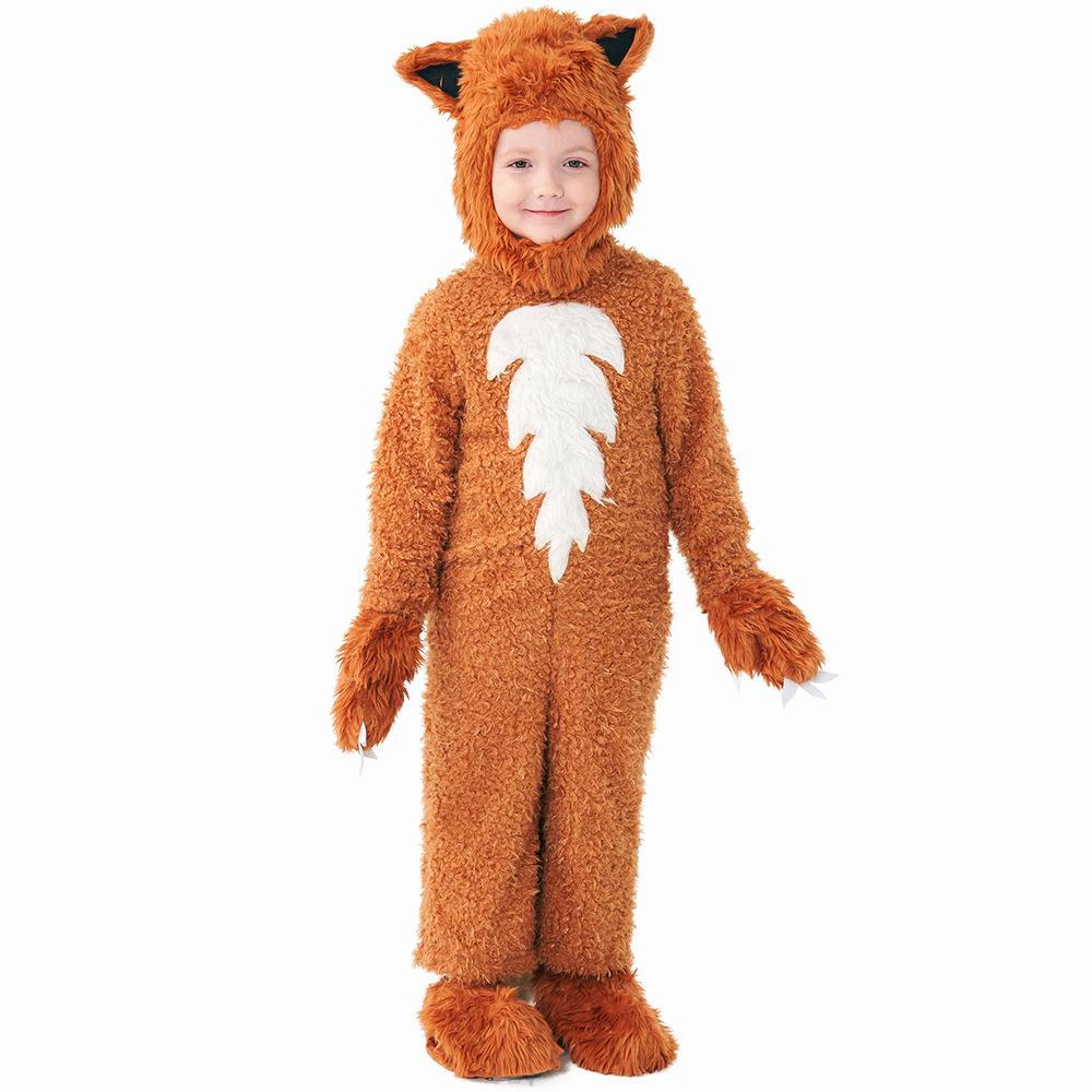 

Kids Boys Girls Animals Fox Jumpsuit Hat Set Halloween Role Play Dress Up Cosplay Costume XS