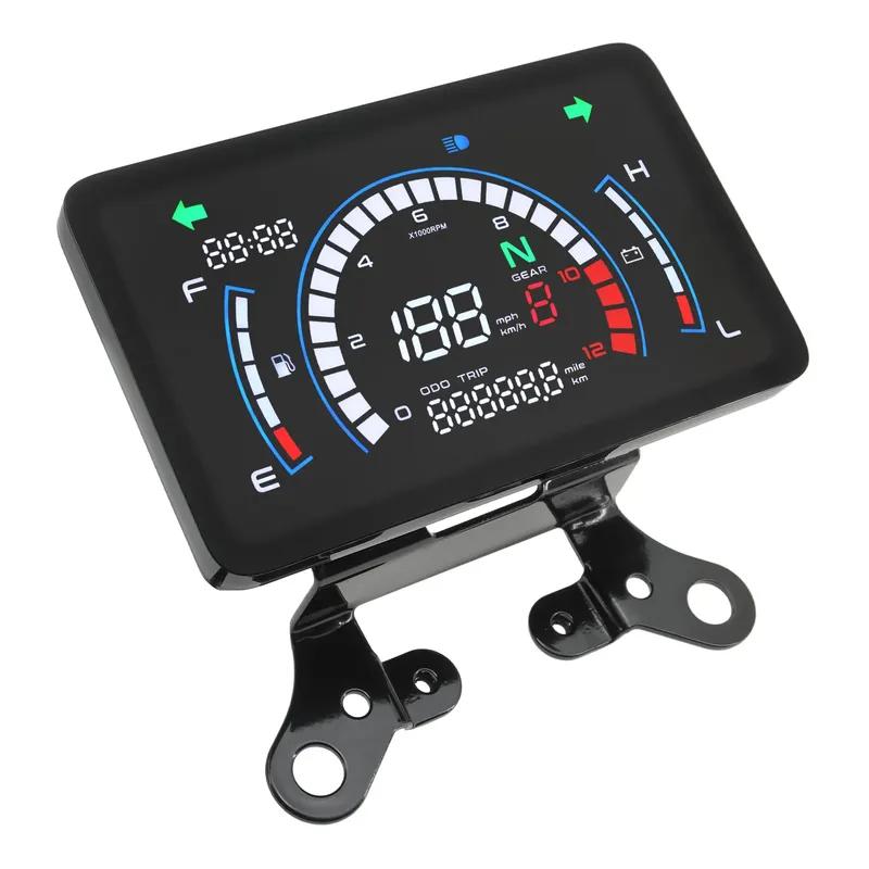 Motorcycle Speedometer + Bracket 12000 RPM Meter Dashboard Trument Turn Signals Fuel Level Voltage for Honda EX5 Ized