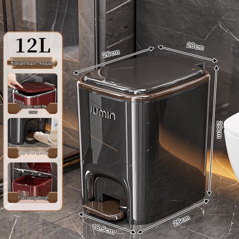 Luxury Pedal Trash Bin with Lid: Hands-Free Operation for Kitchen, Living, Dining, Bedroom