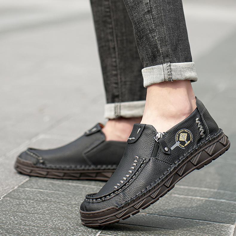 Fashion New Men's Casual Sports Thick Soled Loafers Mokasin High-quality Walking Flat Bottomed Outdoor Driving Handmade Shoes 38-48