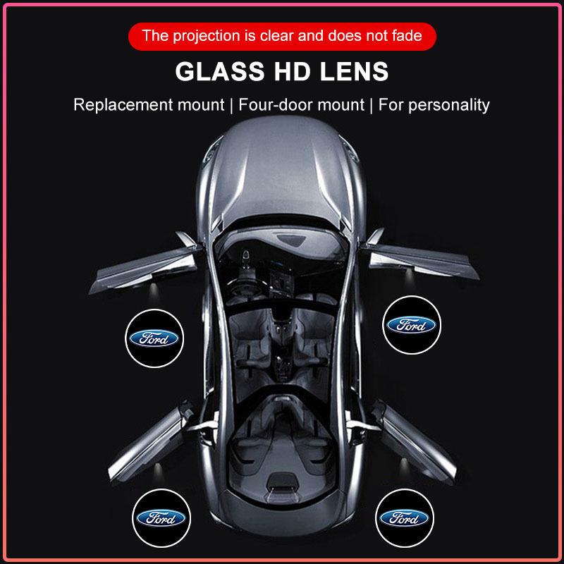 2x Wireless LED Car Door Logo Lights Ghost Shadow Projector Welcome Step Lamp For Ford Focus MK3 Ranger Fiesta S-Max Mondeo MK4 Kuga