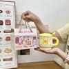 Butterfly Mug Girl Heart Ceramic Cup with Lid with Spoon High Value Water Cup Office Coffee Breakfast Cup