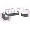 8-teiliges Gartensofa-Set mit Kissen Grau Poly-Rattan