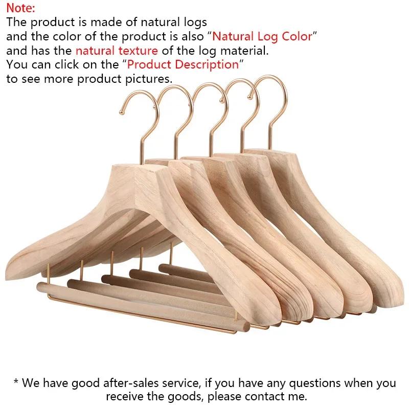 4cm Wide Shoulder Wooden Hanger,Cinnamomum Wood Clothes Rack with Velvet Crossbar,Suit Hangers with Non-Lacquer Smooth Surface