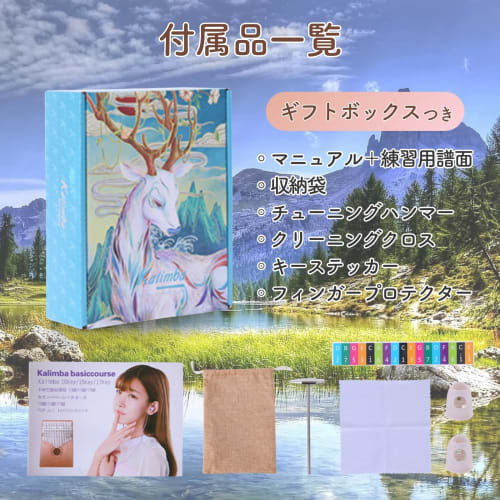 KeiSquare Kalimba 17-Key Thumb Piano for Beginners, Mahogany Full Set, Thumb Instrument, Folk Instrument, Kalimba Gift (Blue)