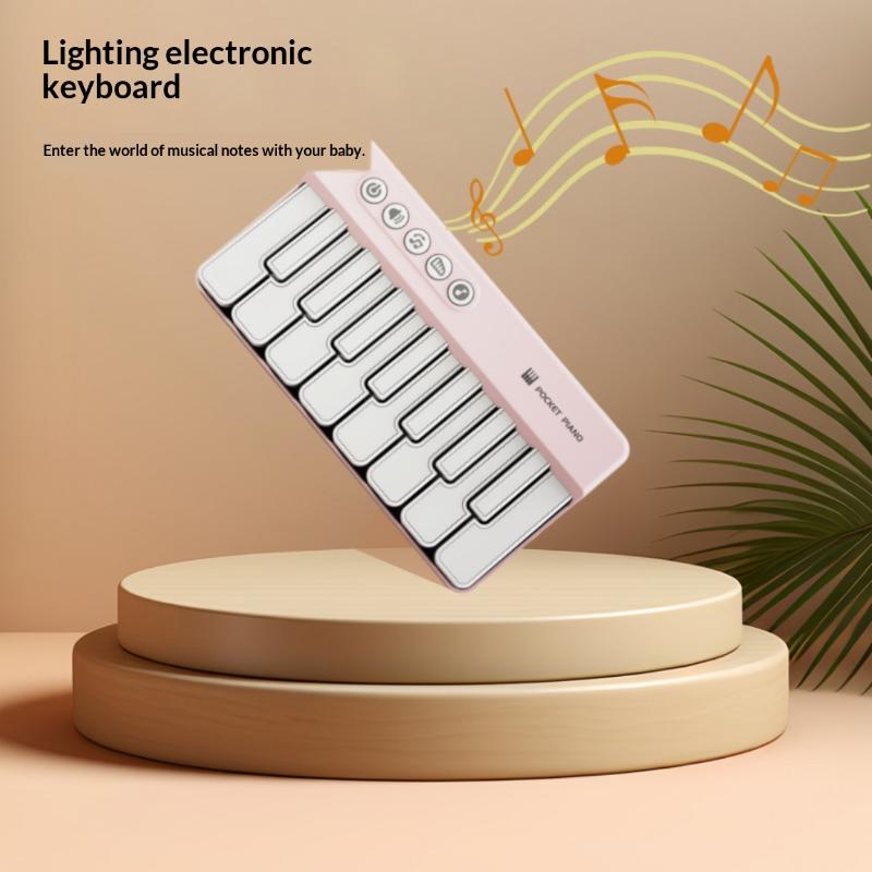 Childrens Mini 7-Key Multifunctional Electronic Keyboard Piano Seven Color Light Portable Instruments Educational Toys For Kids