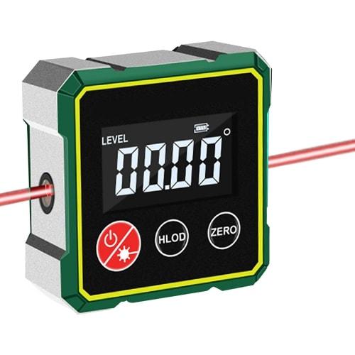 USB Rechargeable Digital Angle Finder with Electronic Laser & LCD Inclinometer - Waterproof Level Tool with Strong Magnetic Base, Waterproof Digital L