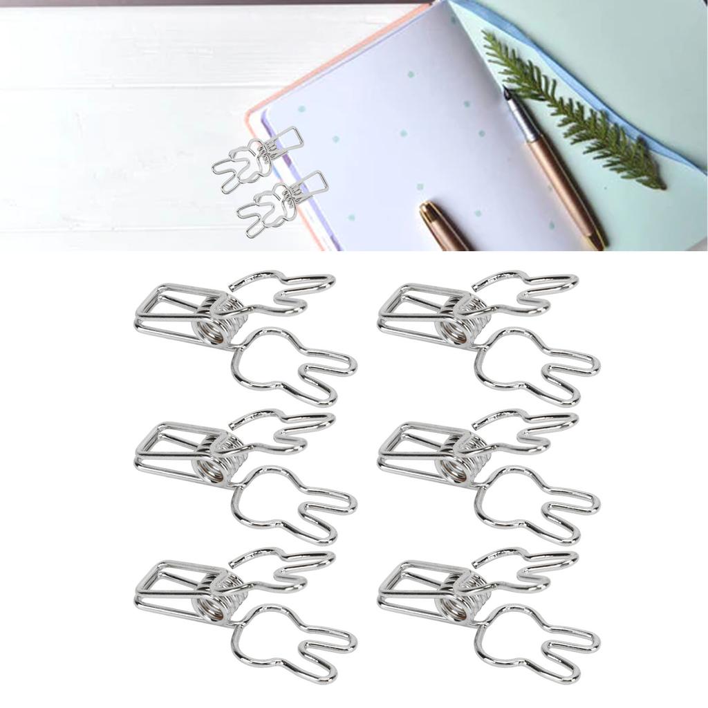 100pcs   Clips Cute Cartoon   Shape Metal Hollowed   Tail Clips Paper Clamps for   Document