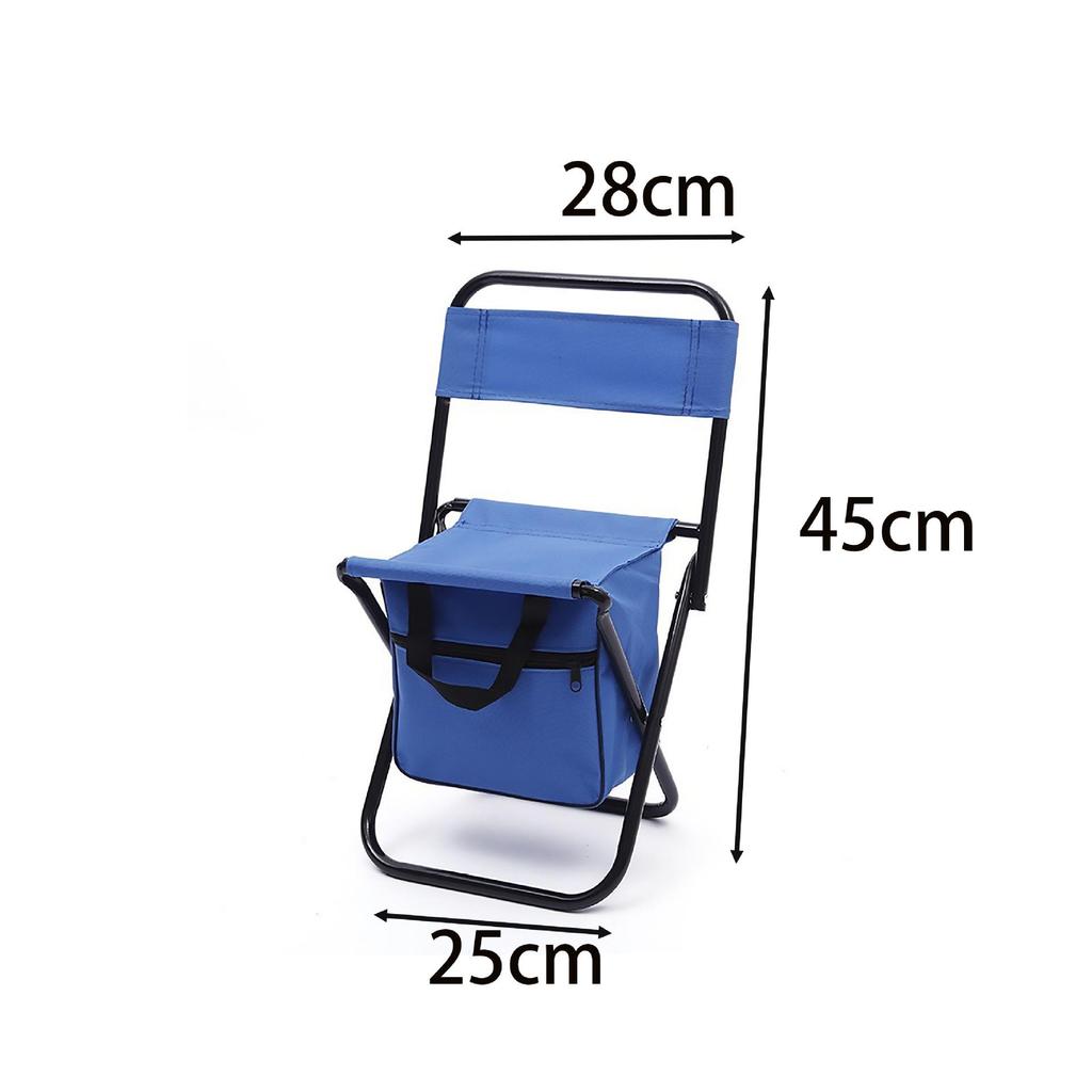 Multi-functional Camping Chair: Insulated Cooler Bag, Folding Stool with Backrest & Handle, Add Logo
