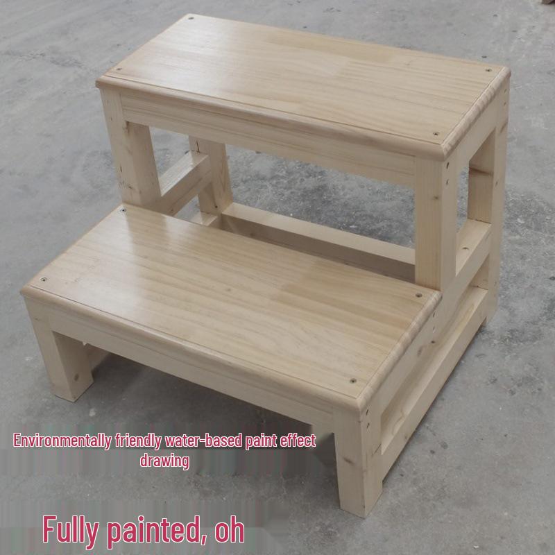 Compact Folding Solid Wood Step Stool & Ladder for Home Use