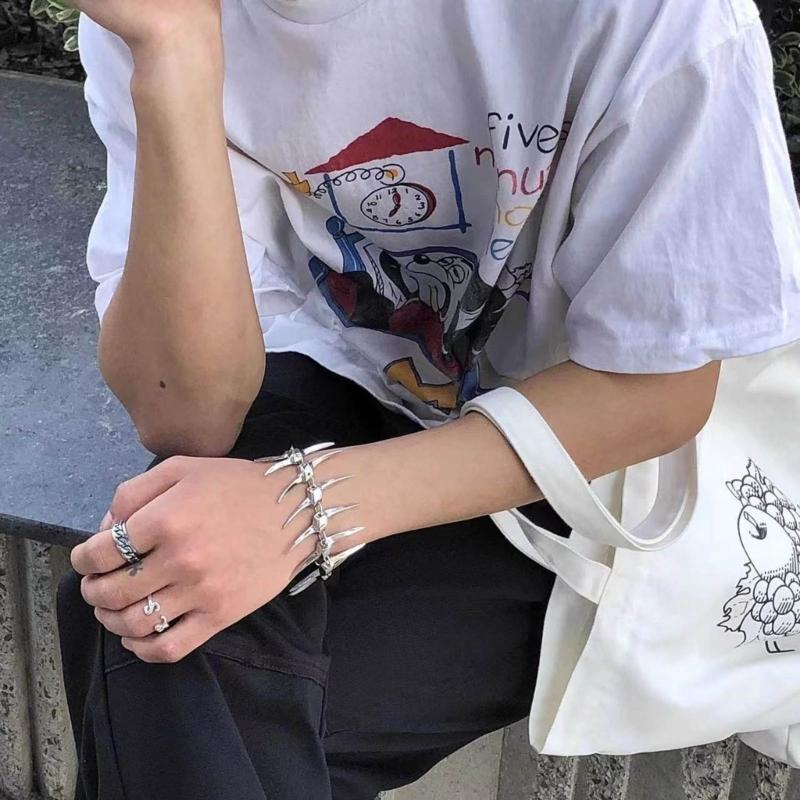 Thorn Fish Bone Chain Bracelets Hip Hop Couple Bracelets Fashion Bangles Punk Style Jewelry Link Chain Charm Bracelets