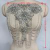 Hot Sell New Handmade Embroidered Flower Shape Sew-on Rhinestone Fabric Bodice Patches for Wedding Party DIY